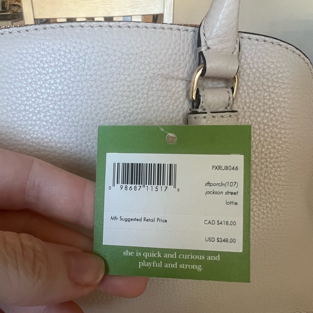 NWT Kate Spade NY Jackson Street Lottie Leather Handbag in Soft Porcelain - Picture 5 of 8